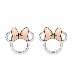 Disney 14K Վարդագույն ոսկու պատվածքով Արծաթյա Մանկական Ականջօղ/ ES00004TL