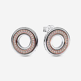 PANDORA Moments 14K Վարդագույն ոսկու պատվածքով Արծաթյա Ականջօղ/ 282780C01