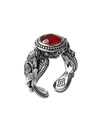 Silver Ring "Khach" / CD0882-red