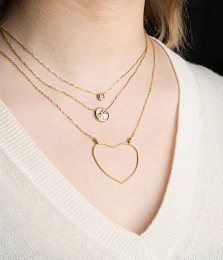 Zag Bijoux 24K Gold Plated Stainless Steel Surgical Necklace/ SNS21946-01WHT