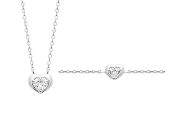 L'atelier Précieux Rhodium plated Bracelet and Necklace Set