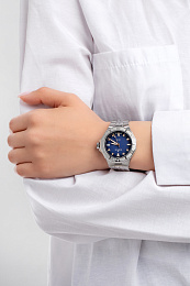 Delfin Lady quartz 3 hands / Stainless steel  / Metal bracelet / Special edition / blue dial with di