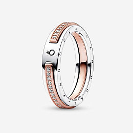 PANDORA Moments 14K Rose Gold Plated Silver Ring/ 182773C01-52