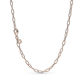 PANDORA Moments 14K Rose Gold Plated Silver Necklace/ 389410C00-50