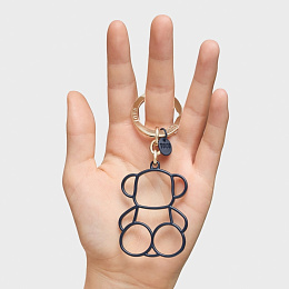 ZIN.LAT,KEYCHAIN SILHOU BOLD BEAR NAVY