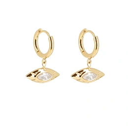 Zag Bijoux 24K Gold Plated Stainless Steel Surgical Earring/ SEM23174-01WHT
