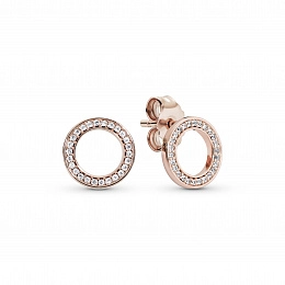 PANDORA Rose 14K Ոսկեպատ Արծաթյա Ականջօղ/ 280585CZ