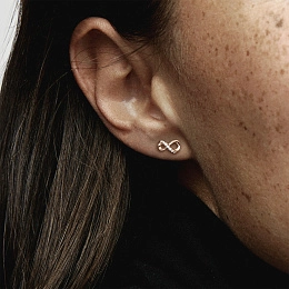 PANDORA Rose 14K Վարդագույն ոսկու պատվածքով Արծաթյա Ականջօղ/ 288820C01