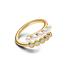 PANDORA Timeless серебряное кольцо с покрытием 14К золота/ 163146C01-58