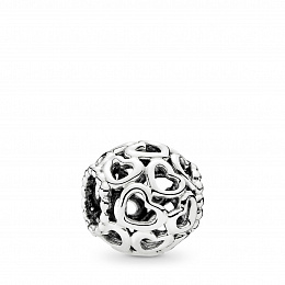 Openwork hearts silver charm/Серебряный шарм