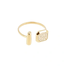 Zag Bijoux 24K Gold Plated Stainless Steel Surgical Ring/ SRL23062-01WHT