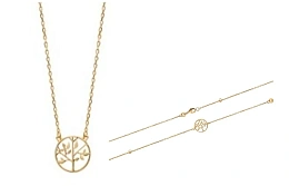 Maison de la Bijouterie 18K Gold Plated Brass Necklace and Bracelet Set