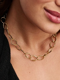 PANDORA ESSENCE 14K Gold Plated Silver Necklace/ 363881C00-45