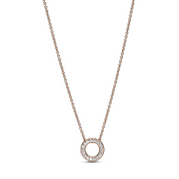 PANDORA Rose 14K Rose Gold Plated Silver Necklace/ 387436C01-45