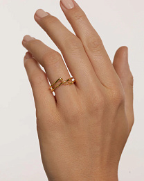 PDPAOLA 18K Gold Plated Silver Ring/ AN01-890-12