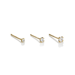 Cubic Zirconia Trio Earrings Pack 3, 2.30, 1.80