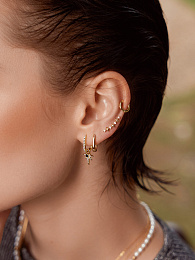 Ania Haie 14K Ոսկեպատ Արծաթյա Ականջօղ/ E061-12G